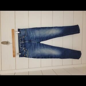 American Eagle Outfitters 28x26 distressed blue slim jeans